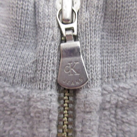 Calvin Klein Jeans Vest Sz XL Full Zip Gray 100% Cotton Sleeveless Front Pockets - Picture 6 of 6